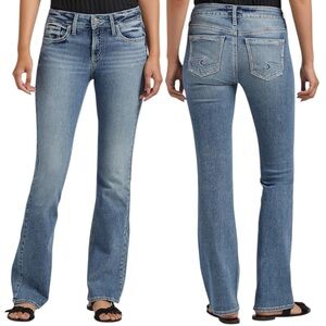 Silver Jeans Co. Suki Bootcut Jeans Mid Rise W29 Indigo Wash Zero Gap Waistband